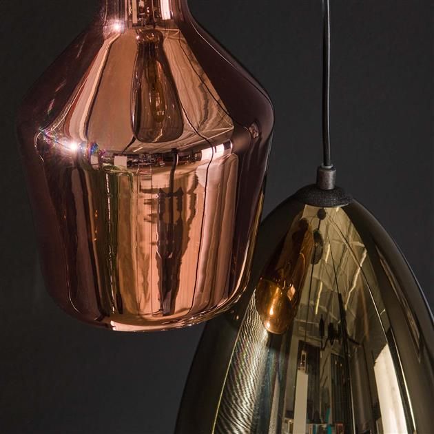 Emob Hanglamp Merveille-koper Chroom Goudkleurig Glas