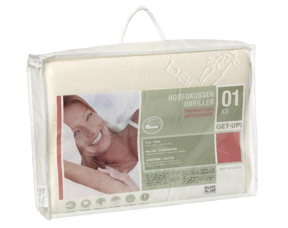 Emob Hoofdkussen Ergo Visco-elastisch Schuim 52x42cm