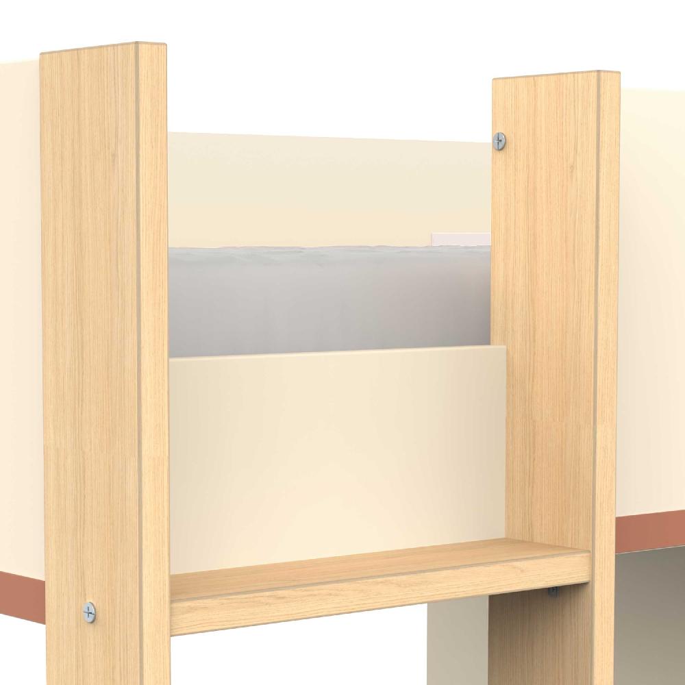 Emob Hoogslaper Camillia - 90x200cm - Met Bureau En Opbergruimte - Beige/terracotta