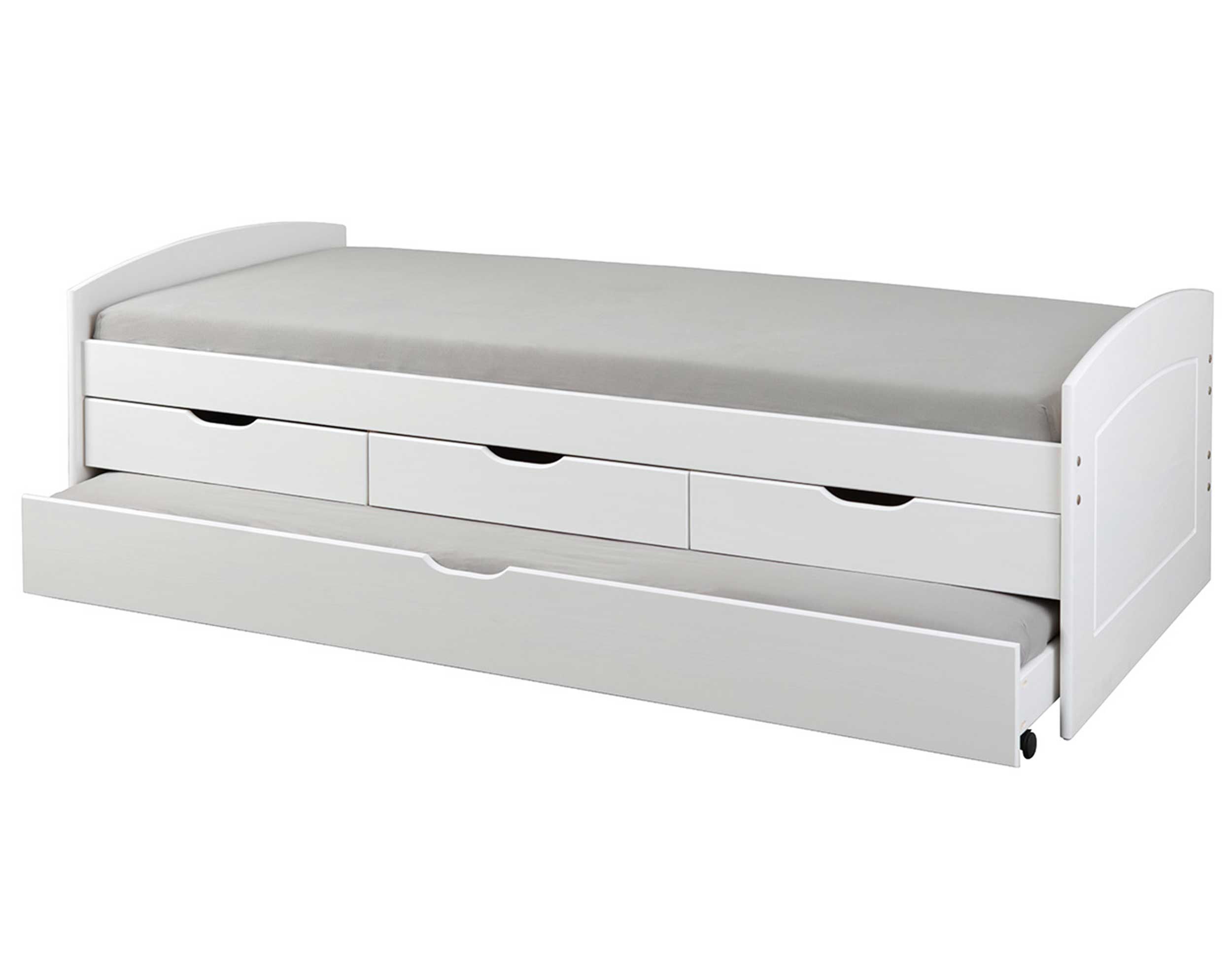 Emob Kajuitbed Rieka 90x200 Met 3 Laden En Logeerbed - Wit