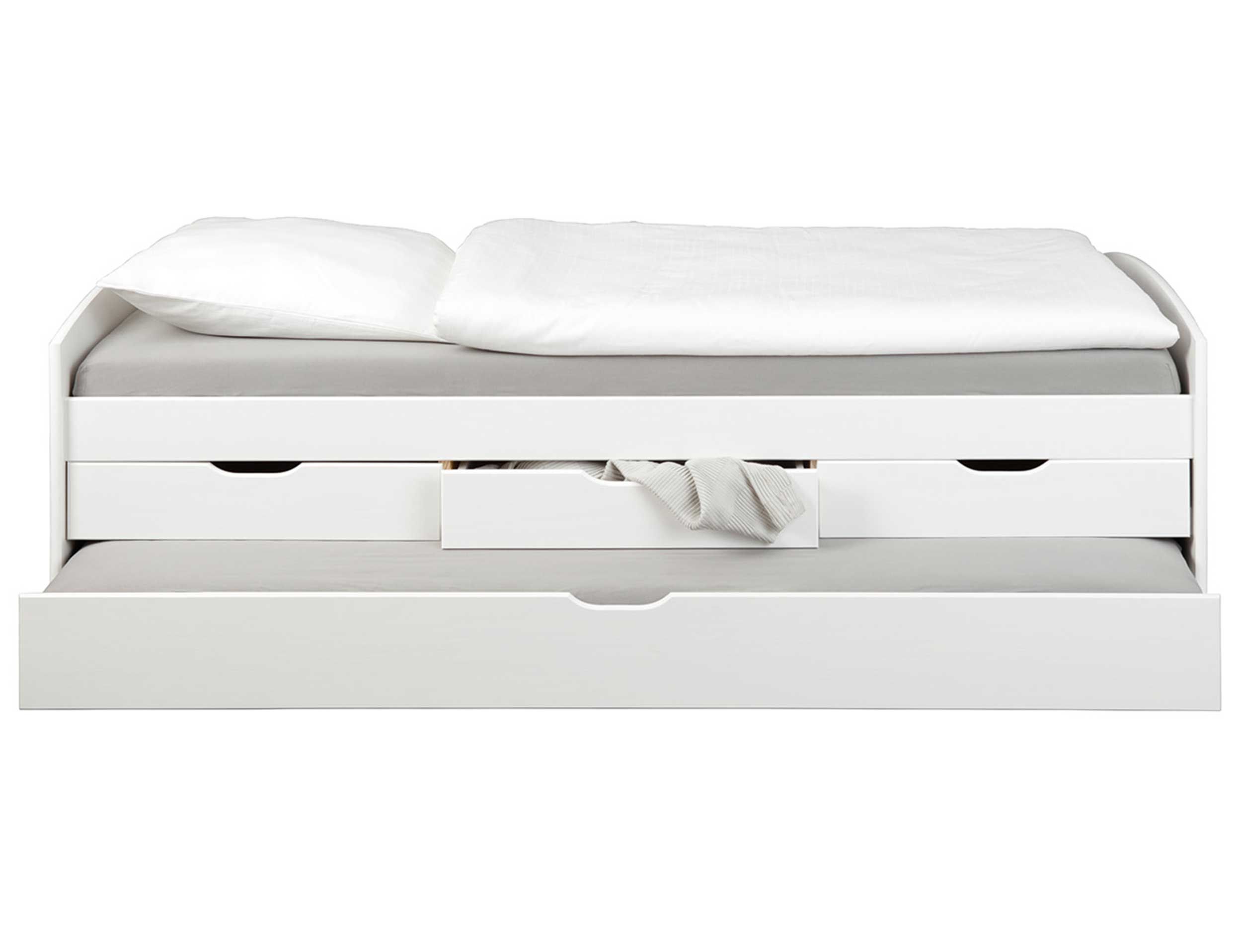 Emob Kajuitbed Rieka 90x200 Met 3 Laden En Logeerbed - Wit