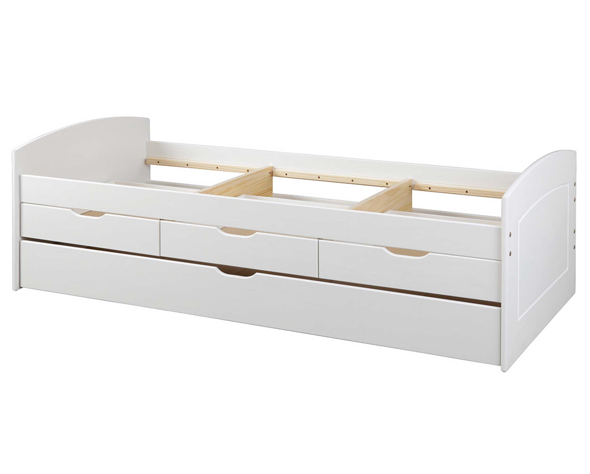 Emob Kajuitbed Rieka 90x200 Met 3 Laden En Logeerbed - Wit