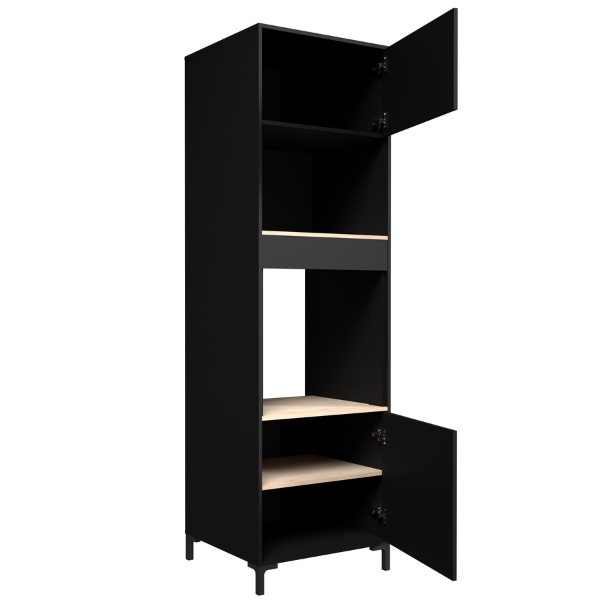 Emob Keukenkast Voor Oven En Microgolf Cobalt - Zwart/eik