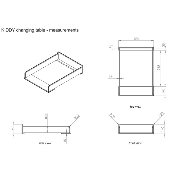 Emob Kiddy Luierplank 72x53x15 Cm-massief Dennenhout
