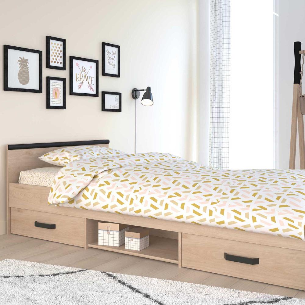 emob Kinderbed Alma 90x200 met opbergruimte - eikdecor