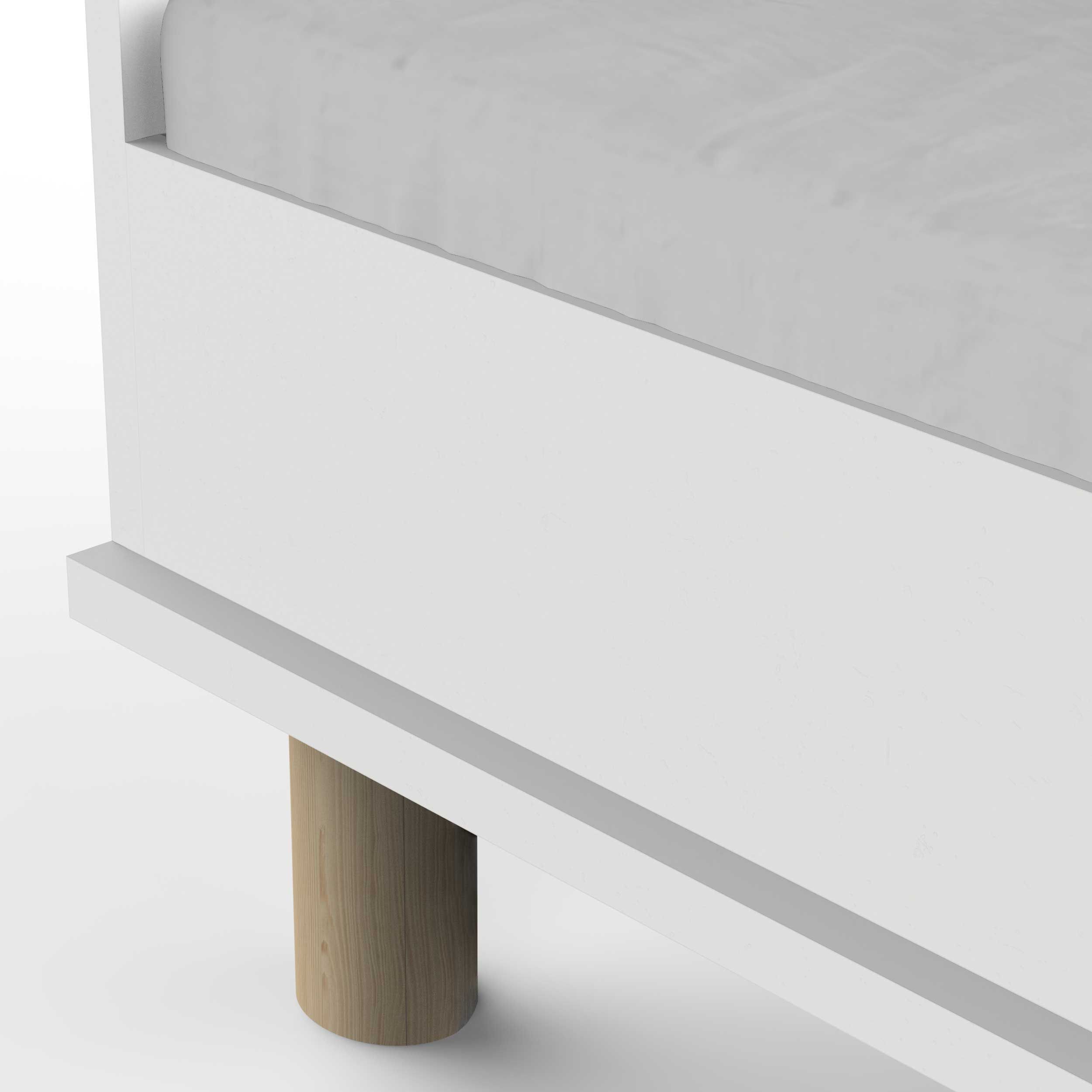 Emob Kinderbed Ochna - 90x190/200cm - Met Lattenbodem - Wit/rotan