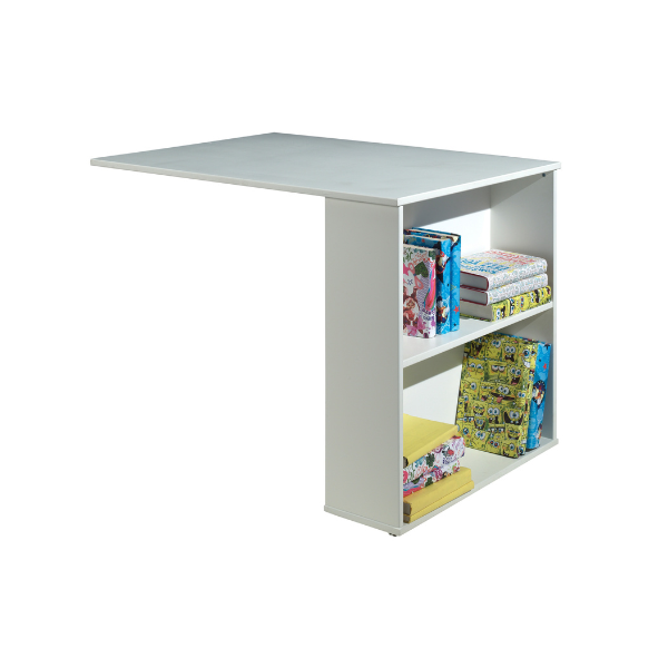 Emob Kinderkamerset Scott - Halfhoogslaper Bureau & Boekenkast - Wit