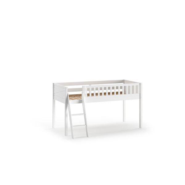 Emob Kinderkamerset Scott - Halfhoogslaper Bureau & Boekenkast - Wit