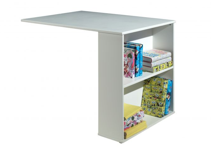 Emob Kinderkamerset Scott - Halfhoogslaper Bureau Opbergkast & Commode - Grenenhout/wit