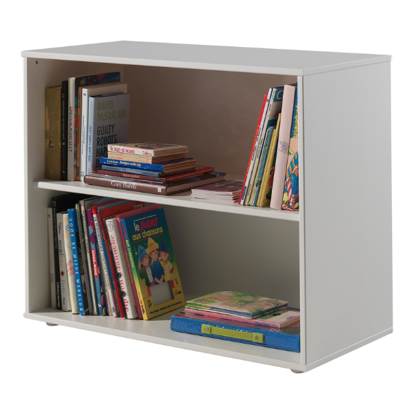 Emob Kinderkamerset Scott - Halfhoogslaper Commode Bureau & Boekenkast - Wit