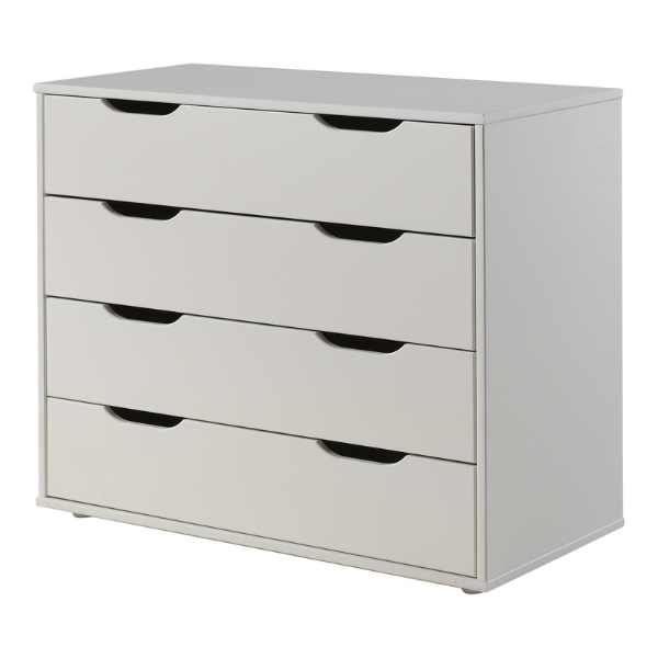 Emob Kinderkamerset Scott - Halfhoogslaper Commode Bureau & Boekenkast - Wit