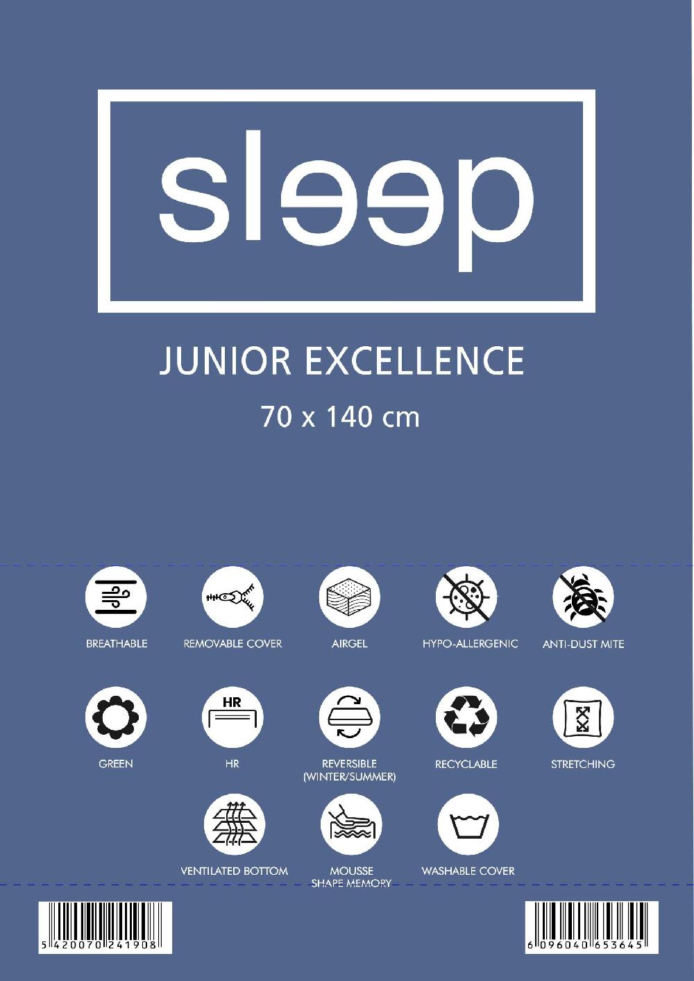 Emob Kindermatras Junior Excellence 70x140x10cm - 4-seizoenen