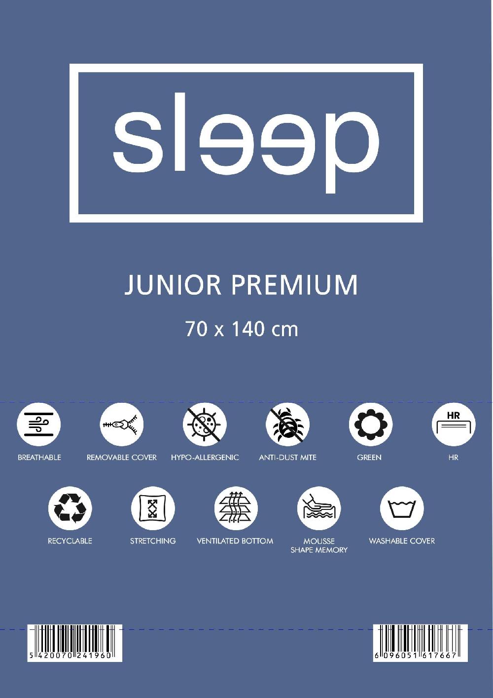 Emob Kindermatras Junior Premium 70x140x10cm - Memory Foam