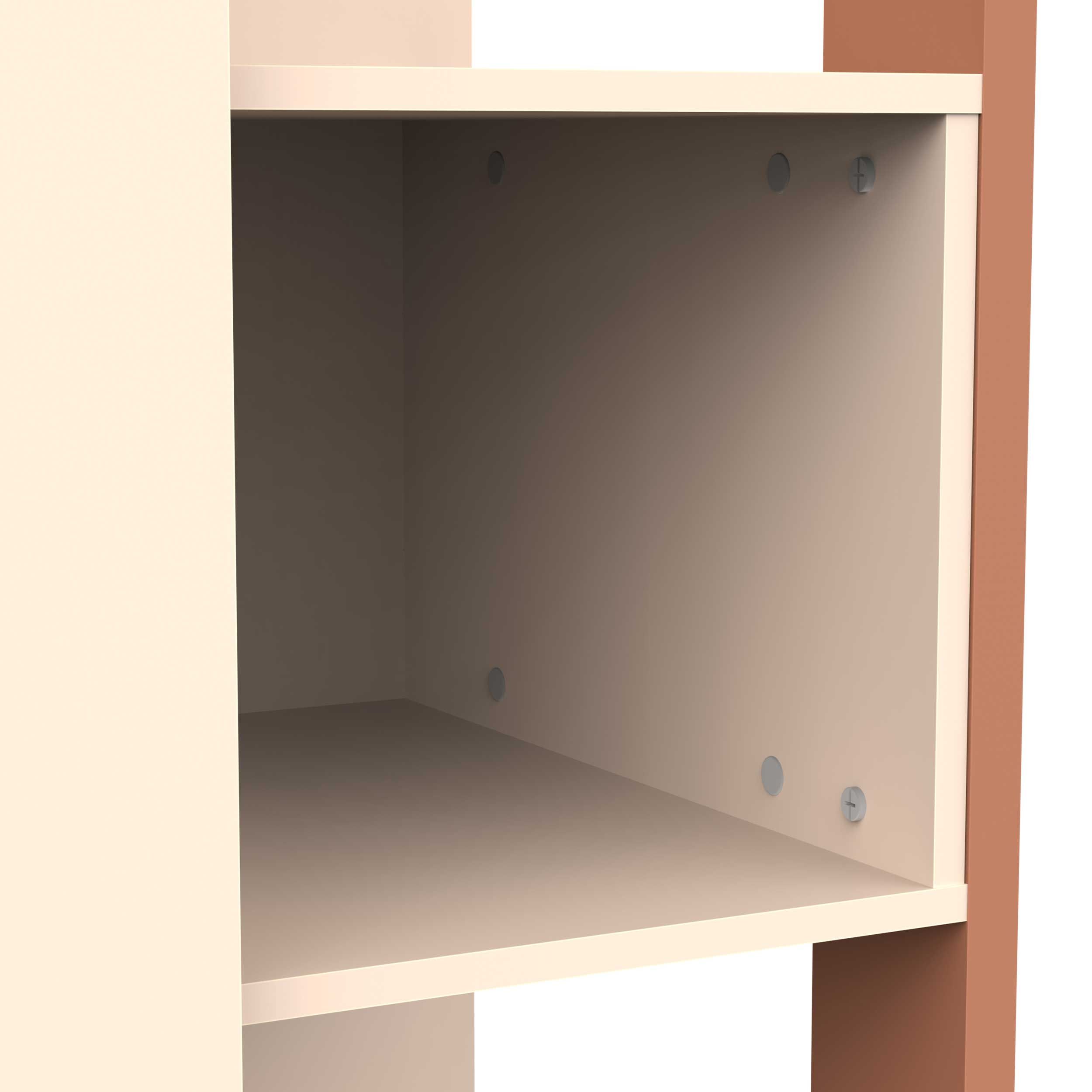 Emob Kledingkast Camillia - 119 70x51 50x186 90 Cm - Beige/terracotta