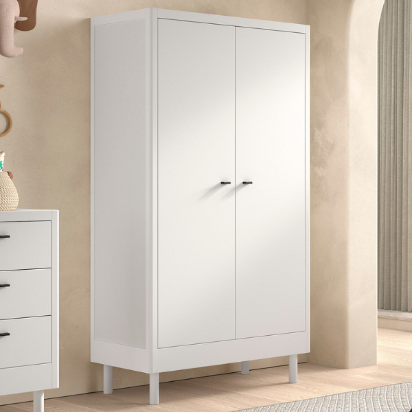 emob Kledingkast Forrest - 2 deuren - massief beukenhout - wit
