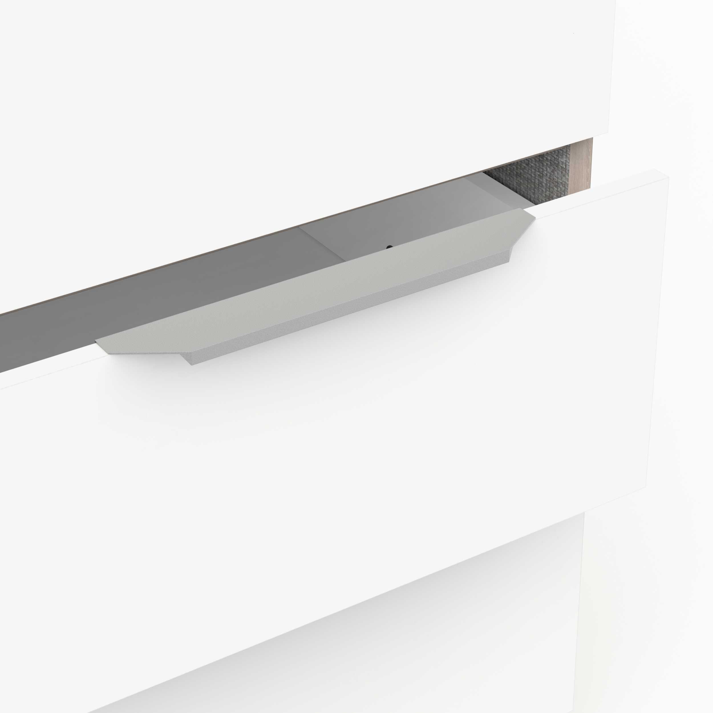 Emob Kledingkast Siebert - 119x51x20cm - 3 Deuren & 2 Lades - Wit/eikdecor