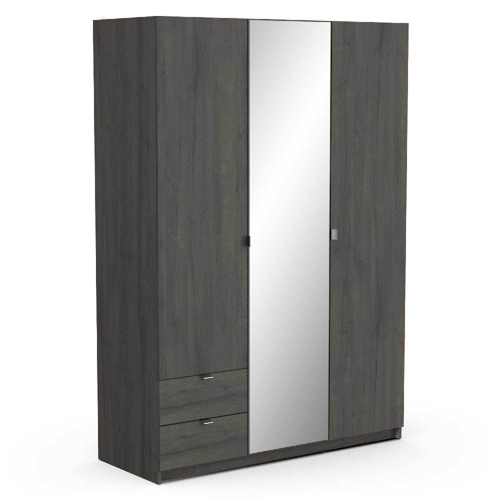 emob Kleerkast Melinda 3 draaideuren 2 lades 3 legplanken en 2 kledingroedes-Waterfordeik