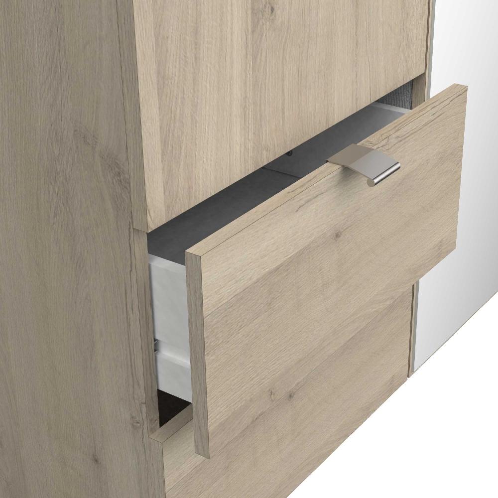 Emob Kleerkast Melinda 4 Draaideuren 4 Lades 6 Legplanken En 2 Kledingroedes-eikdecor