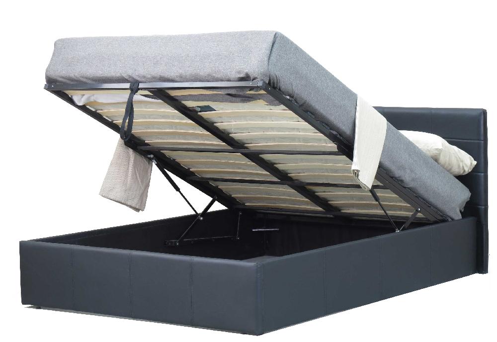 Emob Kofferbed Chance Met Opbergruimte 140x200 - Zwart Kunstleer