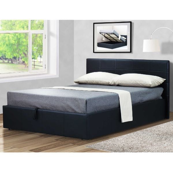 emob Kofferbed Chance met opbergruimte 140x200 - zwart kunstleer