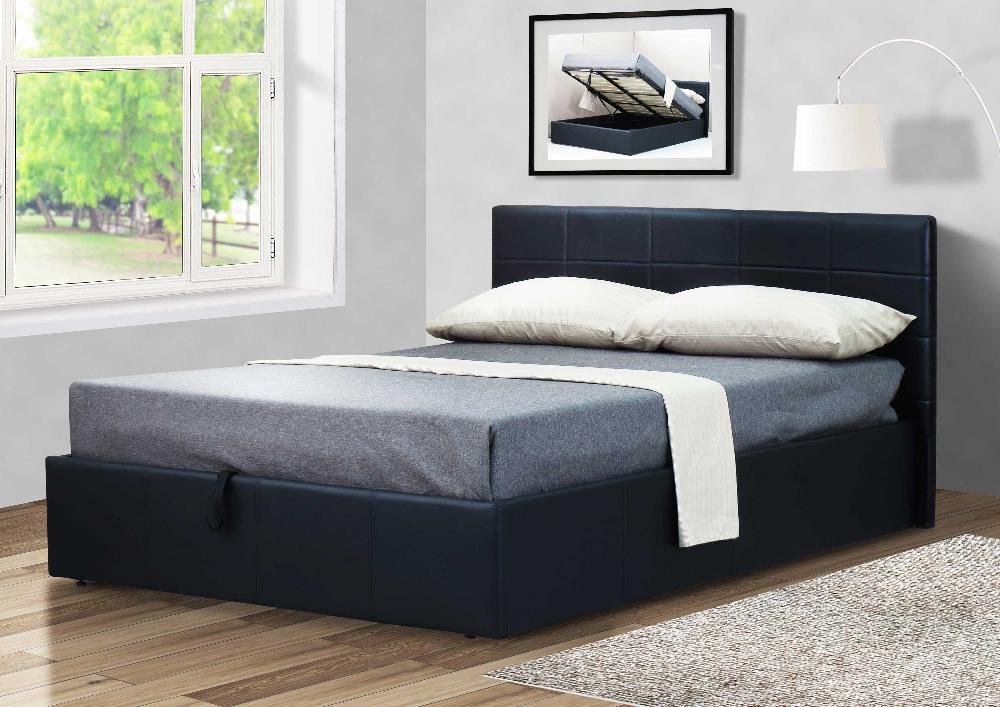 Emob Kofferbed Chance Met Opbergruimte 160x200 - Zwart Kunstleer