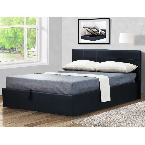 emob Kofferbed Chance met opbergruimte 160x200 - zwart kunstleer