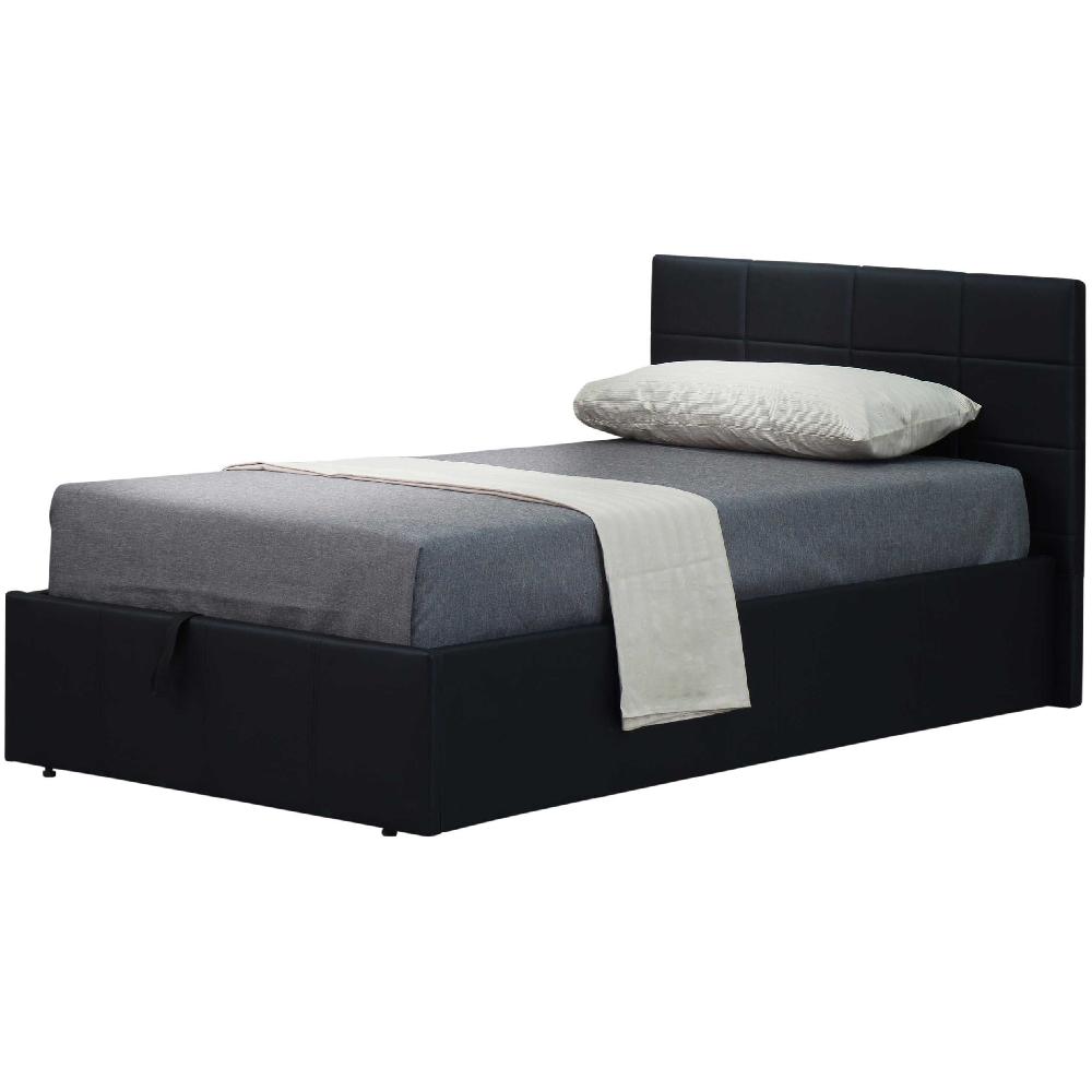 Emob Kofferbed Chance Met Opbergruimte 90x200 Cm - Zwart Kunstleer