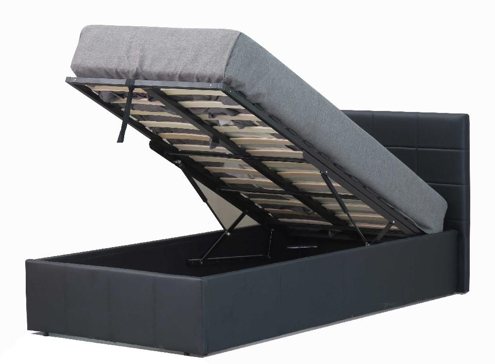 Emob Kofferbed Chance Met Opbergruimte 90x200 Cm - Zwart Kunstleer