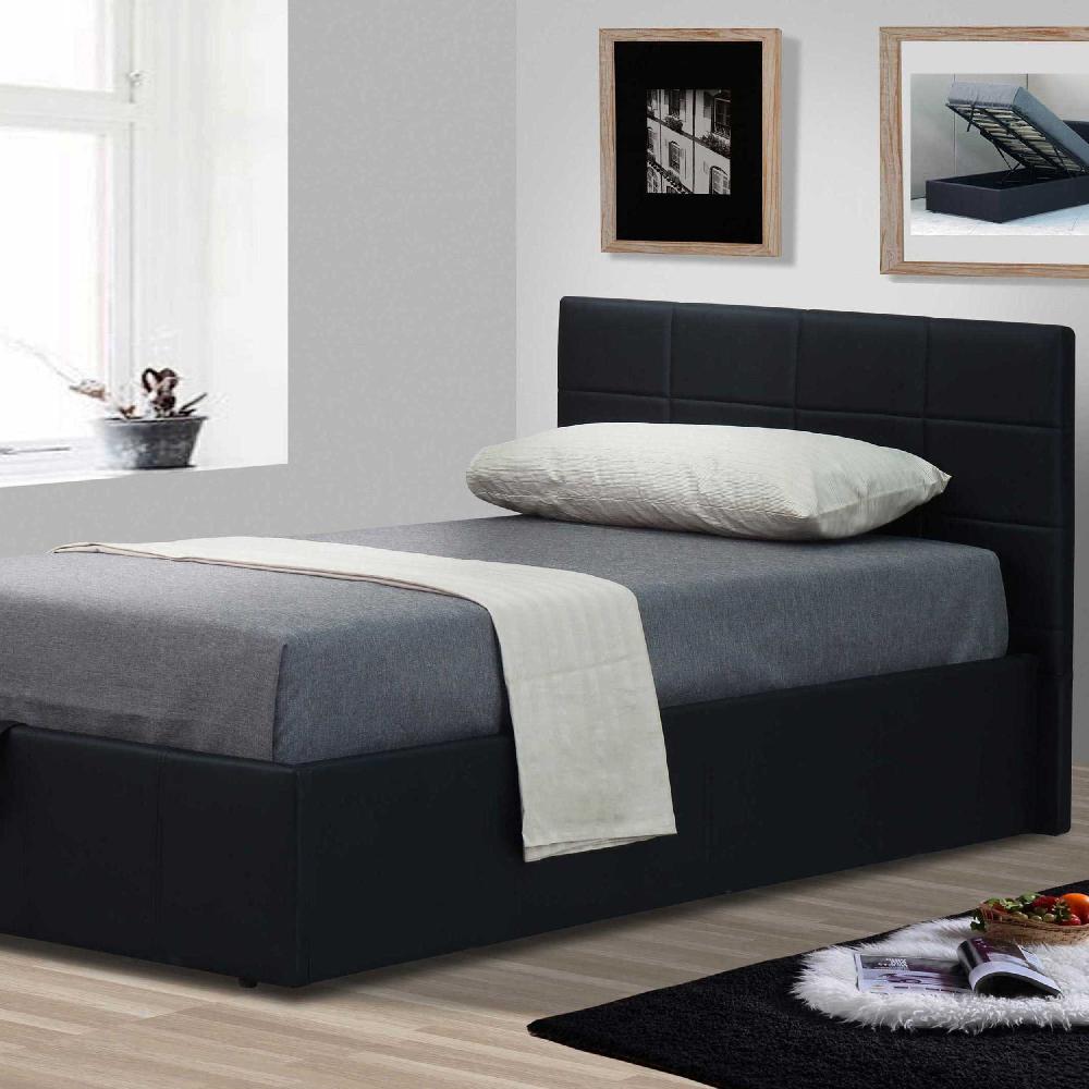 emob Kofferbed Chance met opbergruimte 90x200 cm - zwart kunstleer