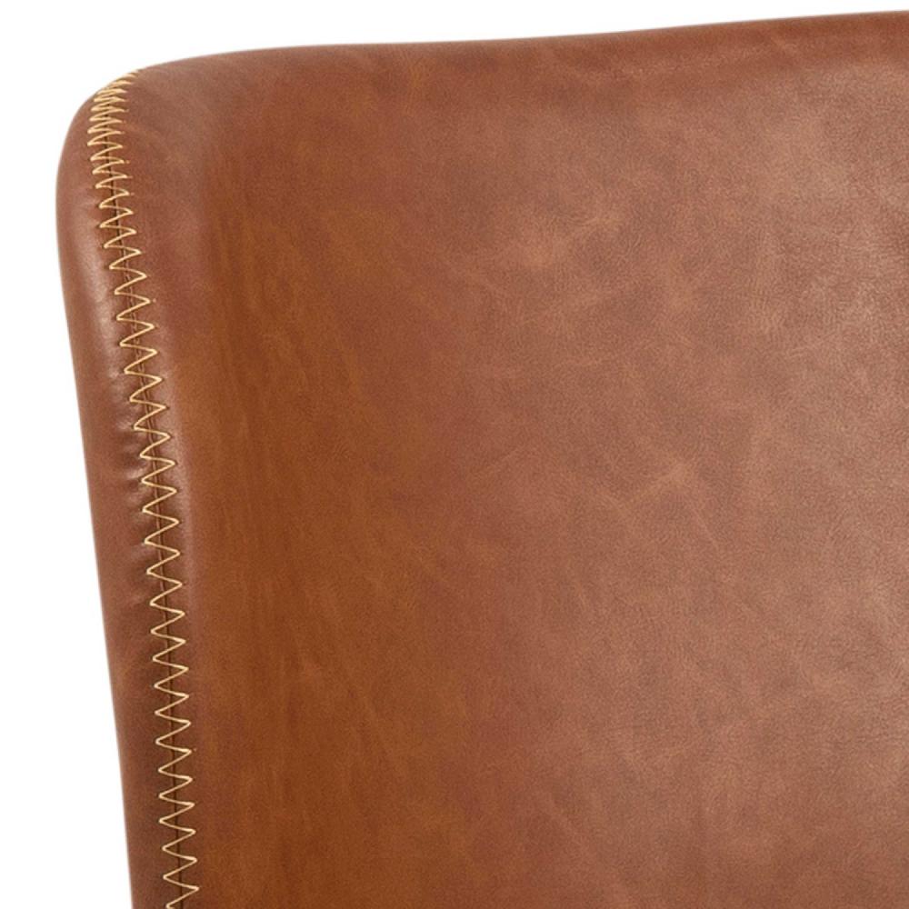 Emob Kunstlederen Stoel Tilda Met Schuine Poten - Cognac/zwart