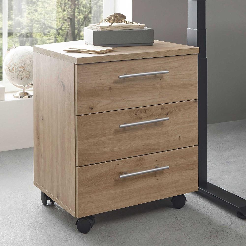 emob Ladeblok Ben - 3 lades - met wielen - artisan eikdecor