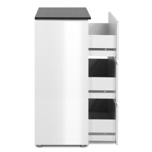 Emob Ladekast Bresse - 89x40x92cm - 3 Lades - Hoogglans Wit/antraciet