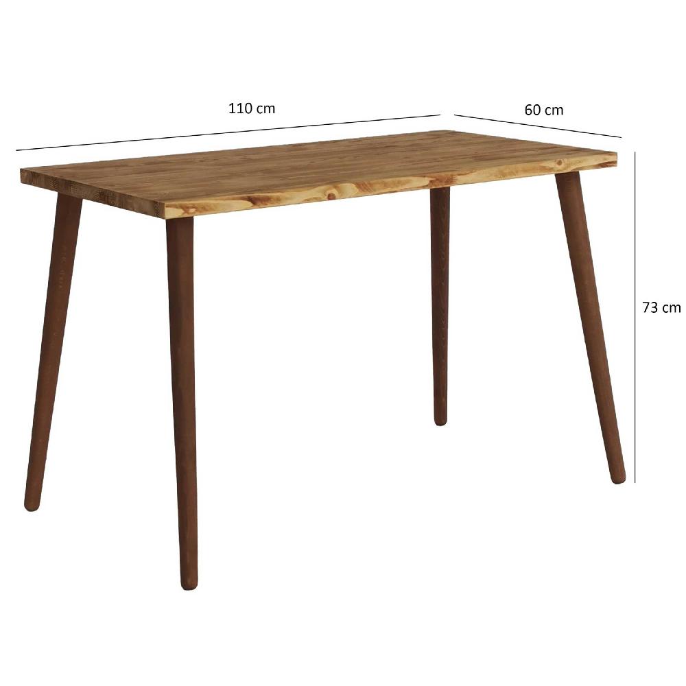 Emob Locelso Bureau - 100% Grenen Massief Hout - Beukenhouten Poten - Eikenkleur