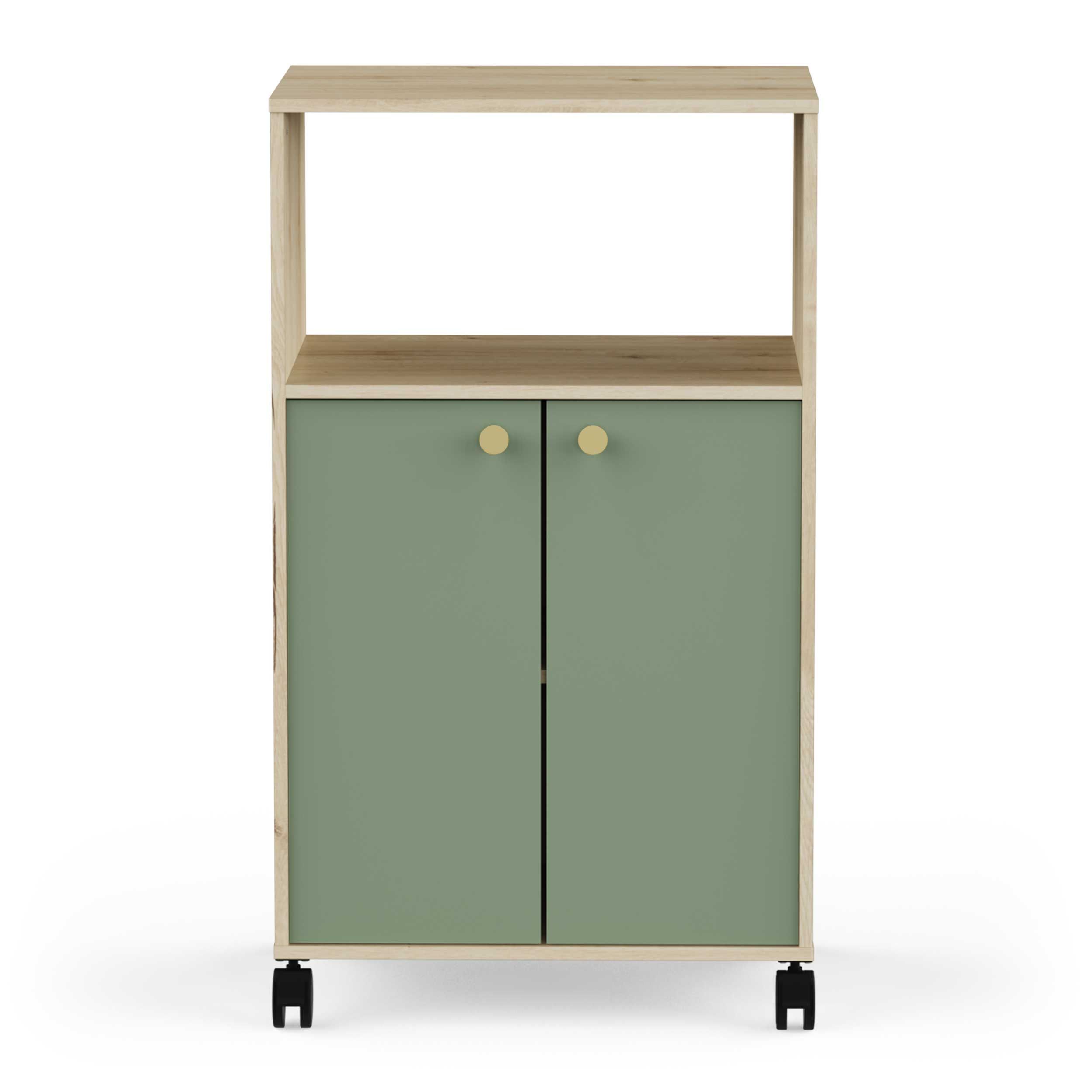 Emob Microgolfovenkast Pistache - 59x40x100cm - 2 Deuren - Groen