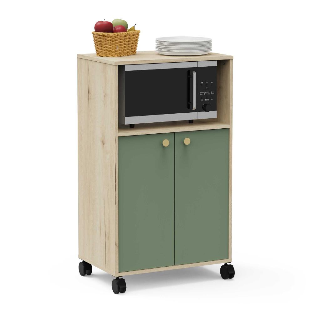 emob Microgolfovenkast Pistache - 59x40x100cm - 2 deuren - groen