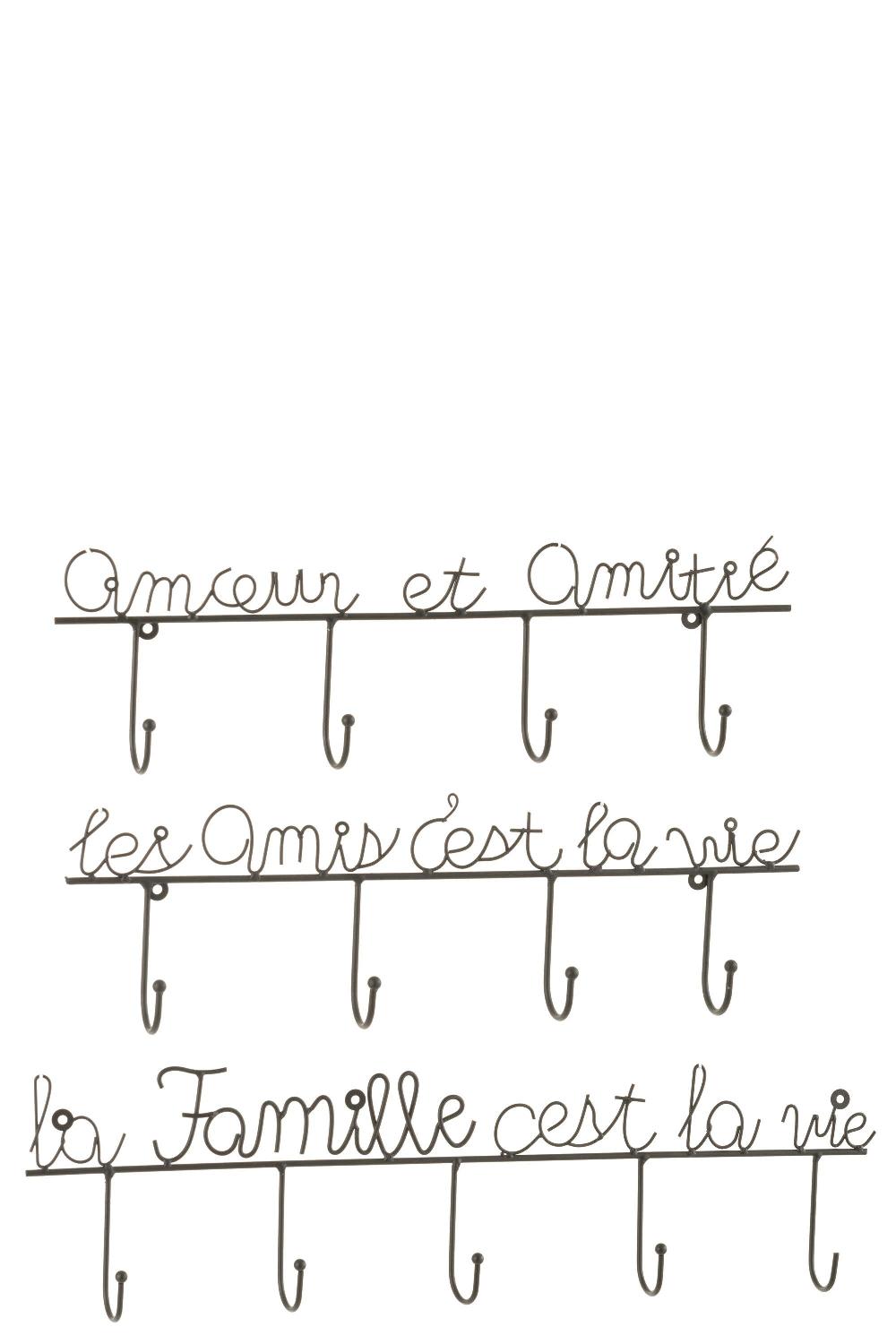 Emob Muurhanger Spreuk Metaal Zwart Medium Assortiment Van 3