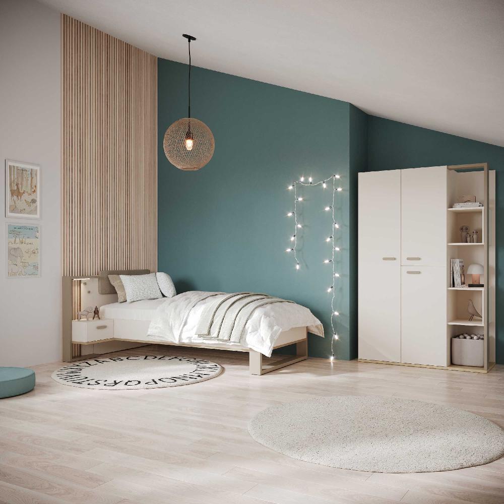 Emob Nachtkastje Camillia - Met Lade - Met Ledverlichting - Beige/grijs