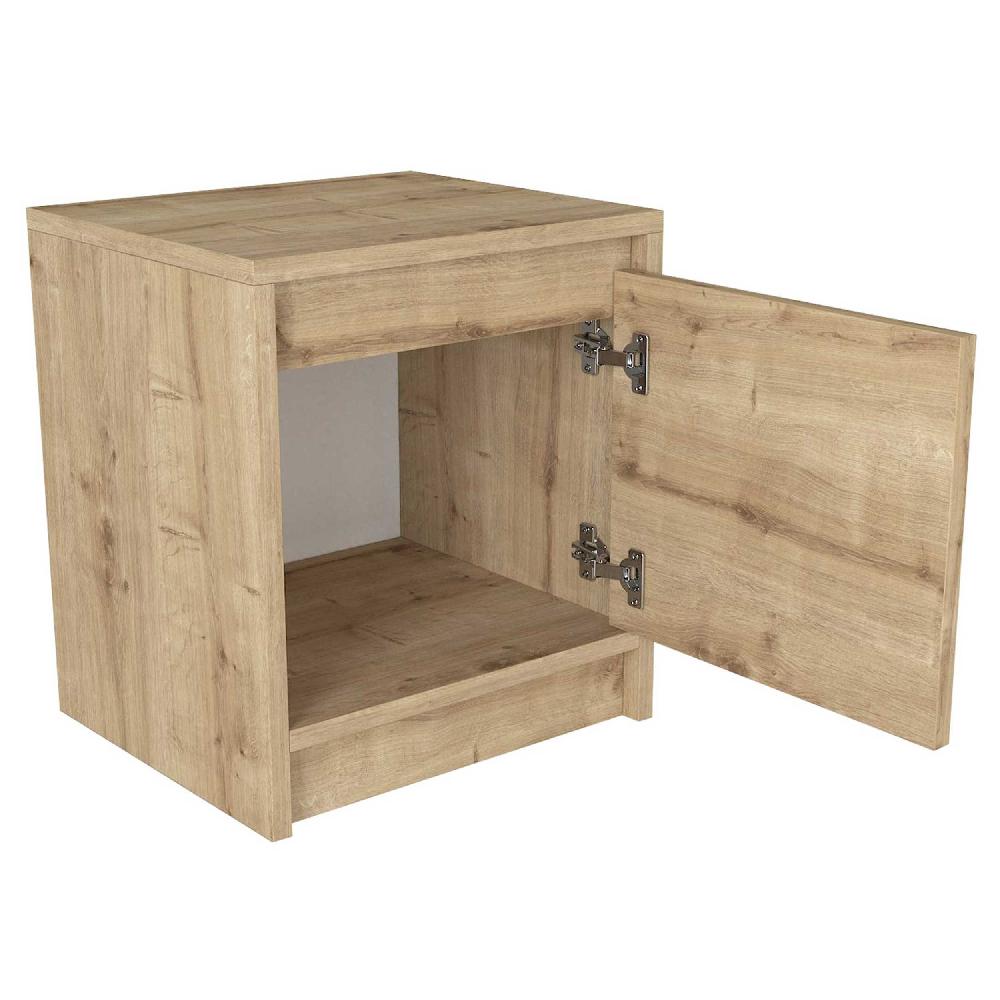 Emob Nachtkastje Conve - 40x35x45cm - Met één Deur - Eikdecor