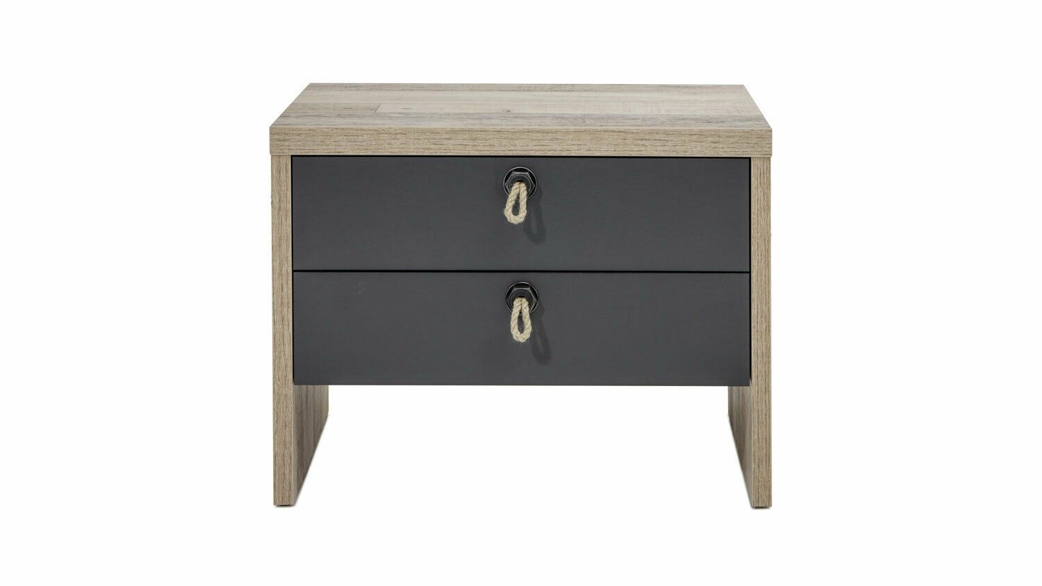 Emob Nachtkastje Moleskin Met 2 Lades - Antraciet/old Style