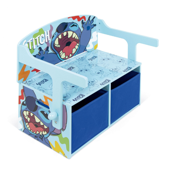 emob Omvormbare zitbank Lillo & Stitch - 60x57x47 cm -Blauw/spaanplaat