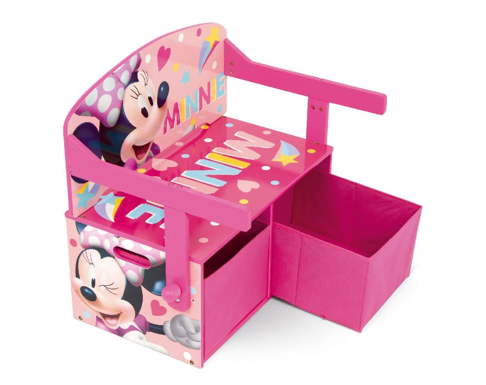 Emob Omvormbare Zitbank Minnie Mouse - 44x60x70 Cm - Roze/spaanplaat