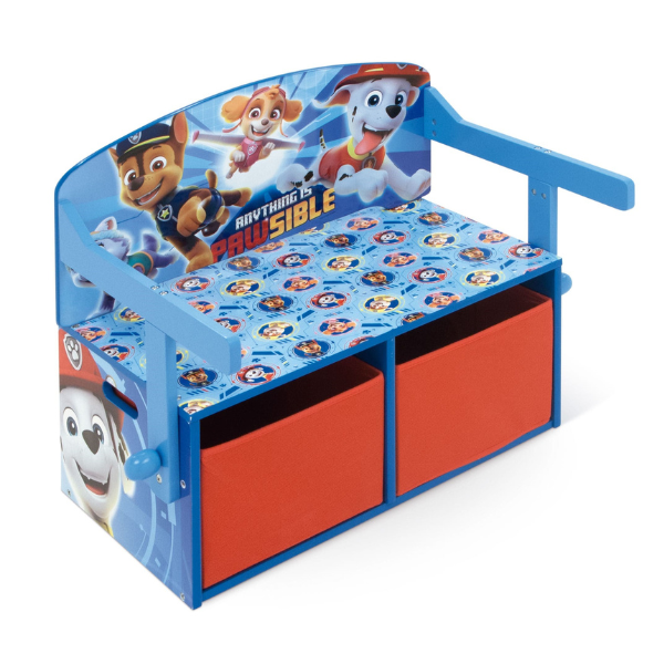 emob Omvormbare zitbank Paw Patrol - 44x60x70 cm - Blauw/spaanplaat