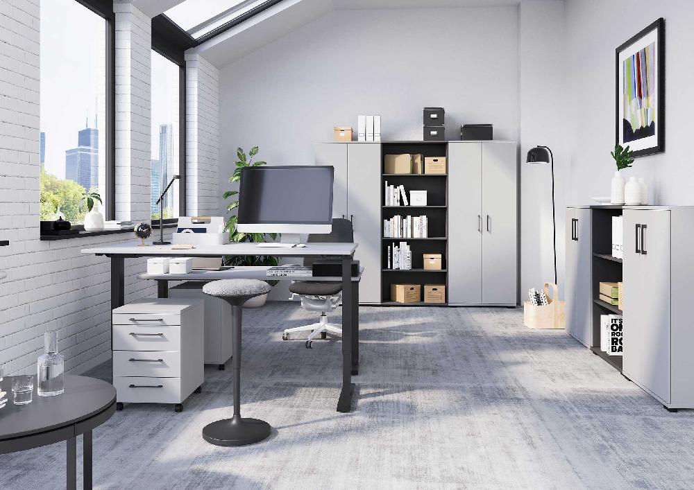 Emob Opbergkast Presley 80cm Met 2 Deuren - Lichtgrijs