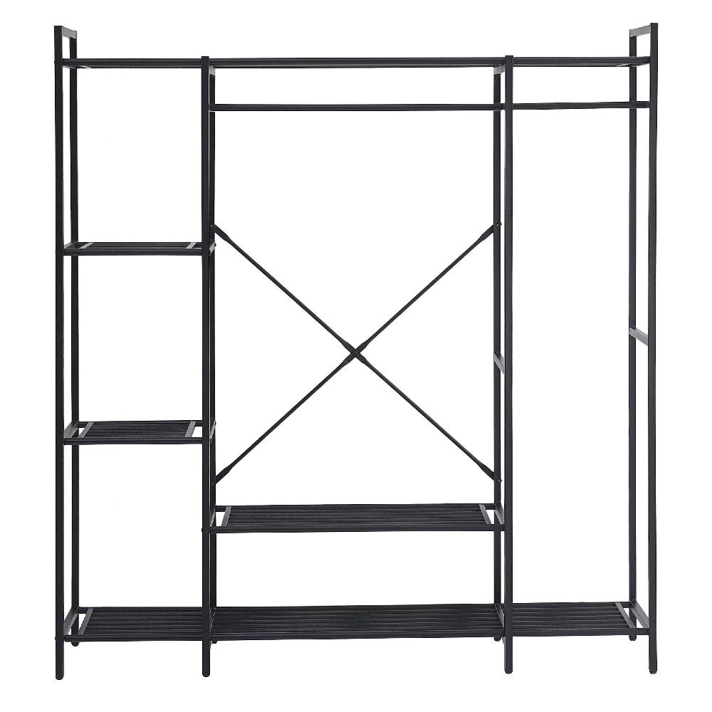 Emob Open Kledingkast Marek - 160x40x171cm - Zwart Metaal