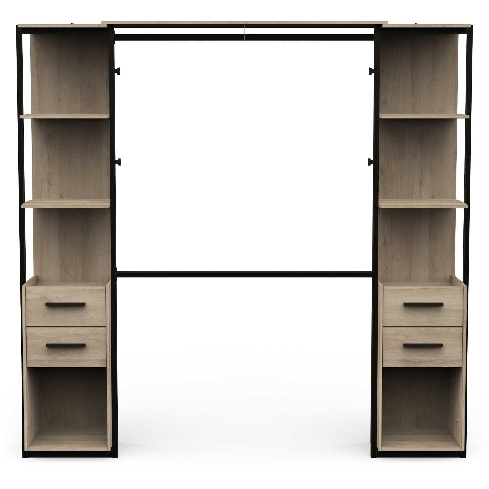 Emob Open Kledingkast Mono - 210x42x204cm - Eikdecor/zwart