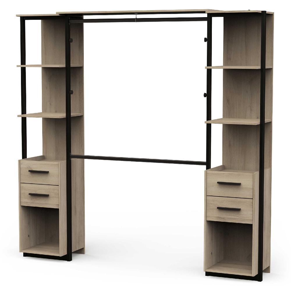 Emob Open Kledingkast Mono - 210x42x204cm - Eikdecor/zwart