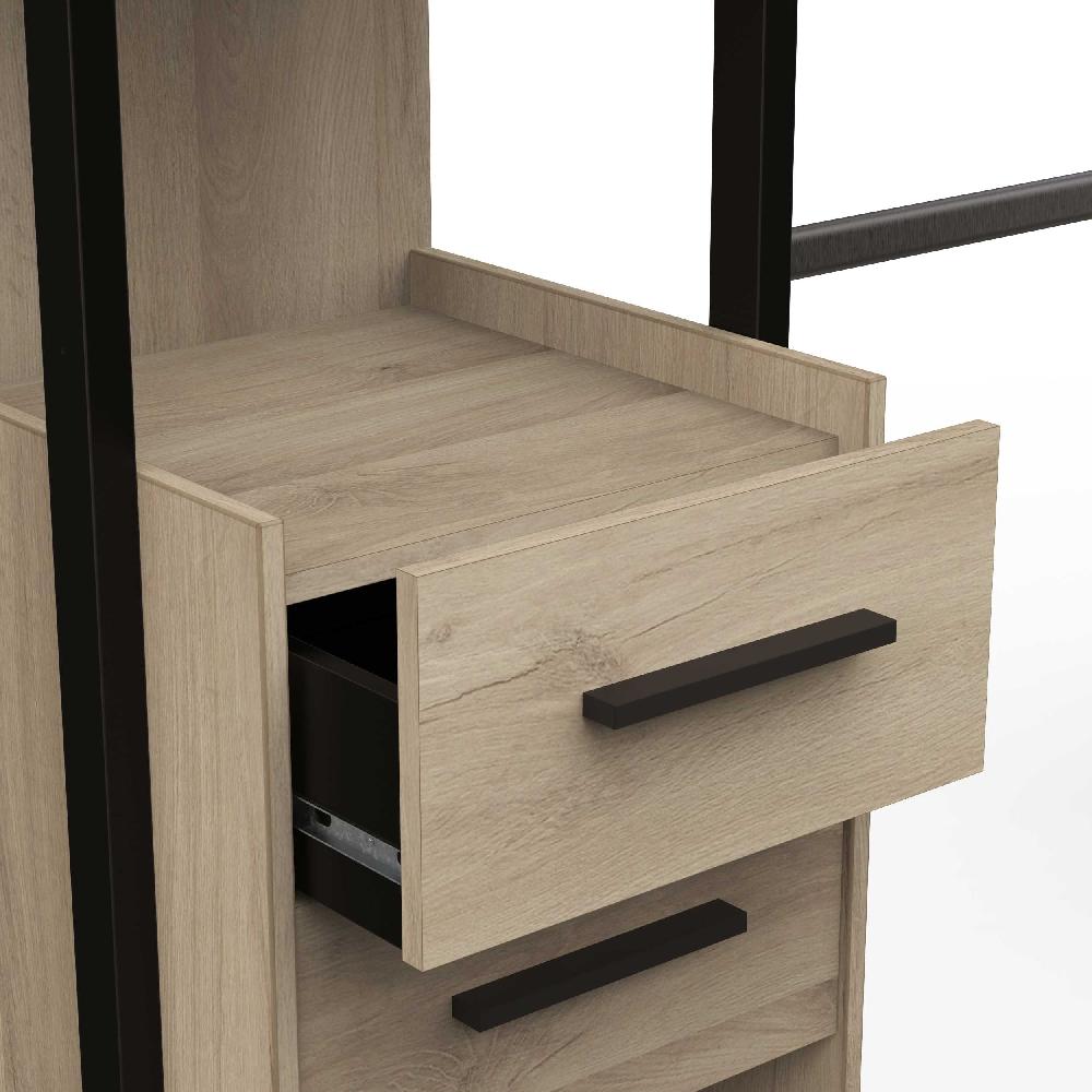 Emob Open Kledingkast Mono - 210x42x204cm - Eikdecor/zwart