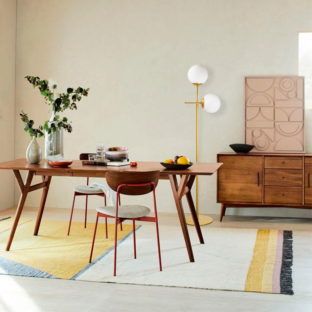 emob Opviq Metalen Vloerlamp - Glazen Kap 174 cm Hoogte 40W Goud