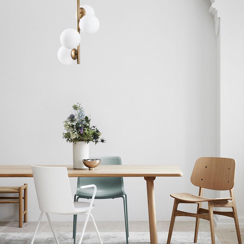 emob Plafondlamp Sheen - Ø32x53cm - glas & metaal - wit/goud