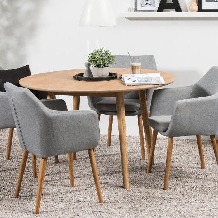 emob Ronde eettafel Nalini 120x120cm eikenhout en eikfineer